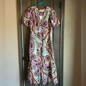 Marie Oliver Multicolor Abstract Maxi Dress